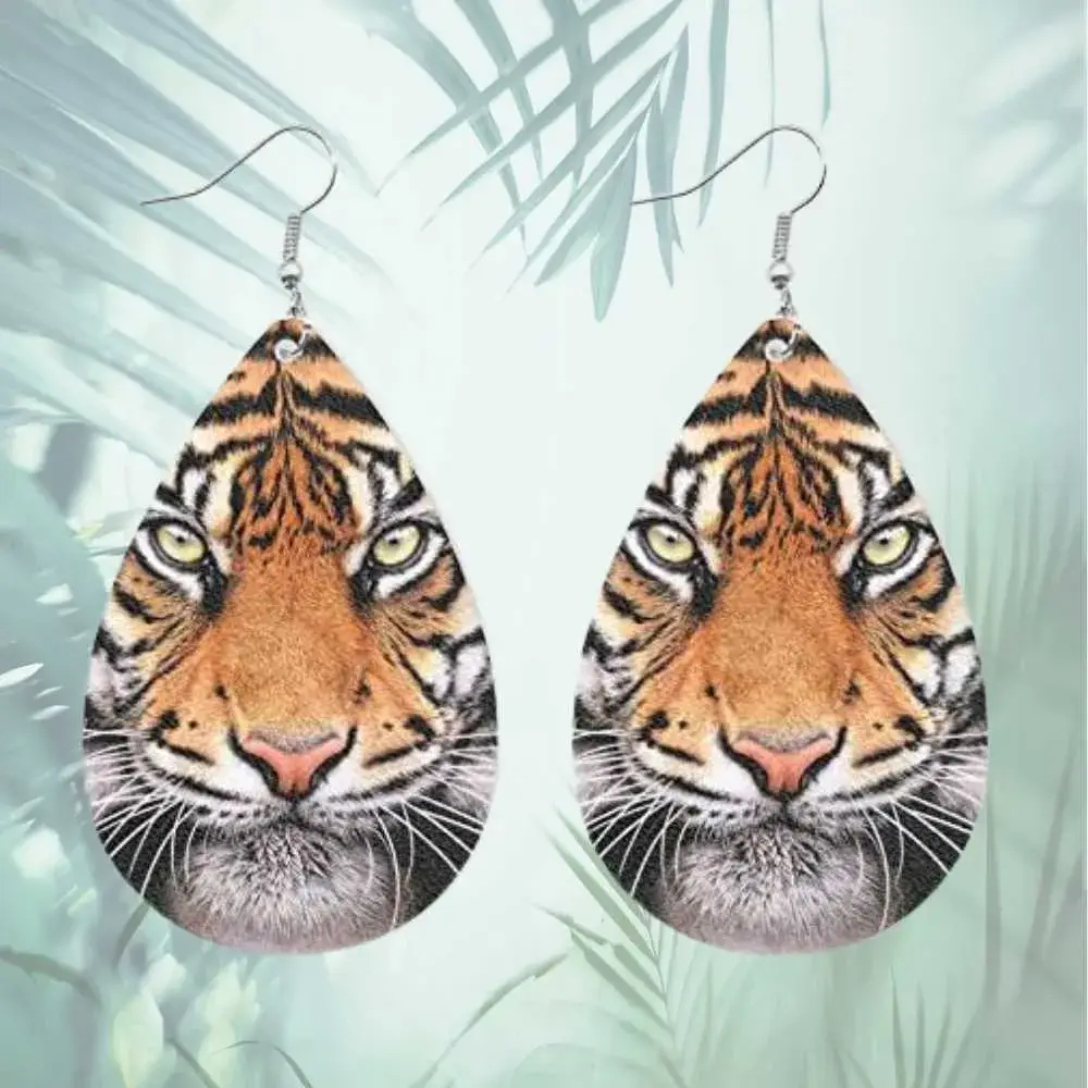 dangle tiger earrings