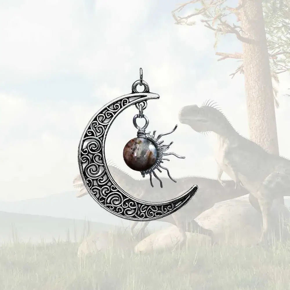 coprolite sun wire and moon pendant