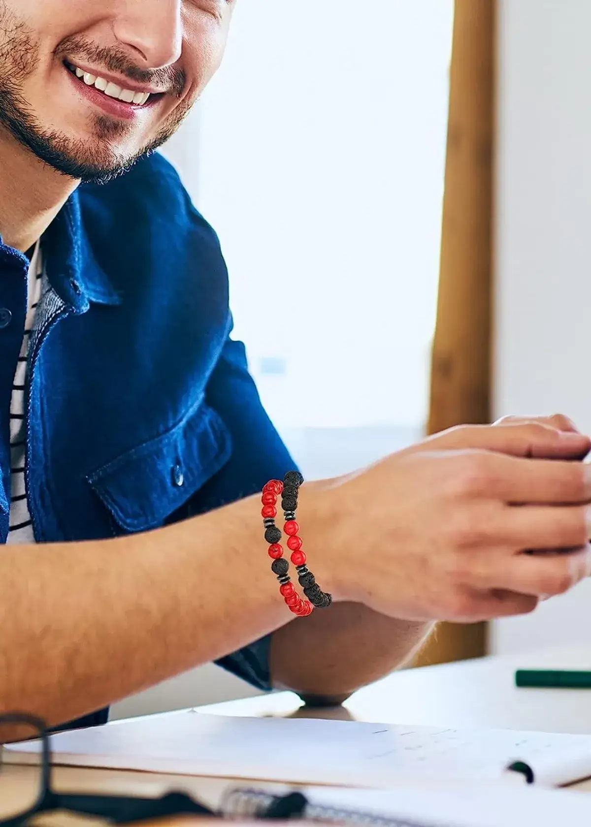 red and black bracelet