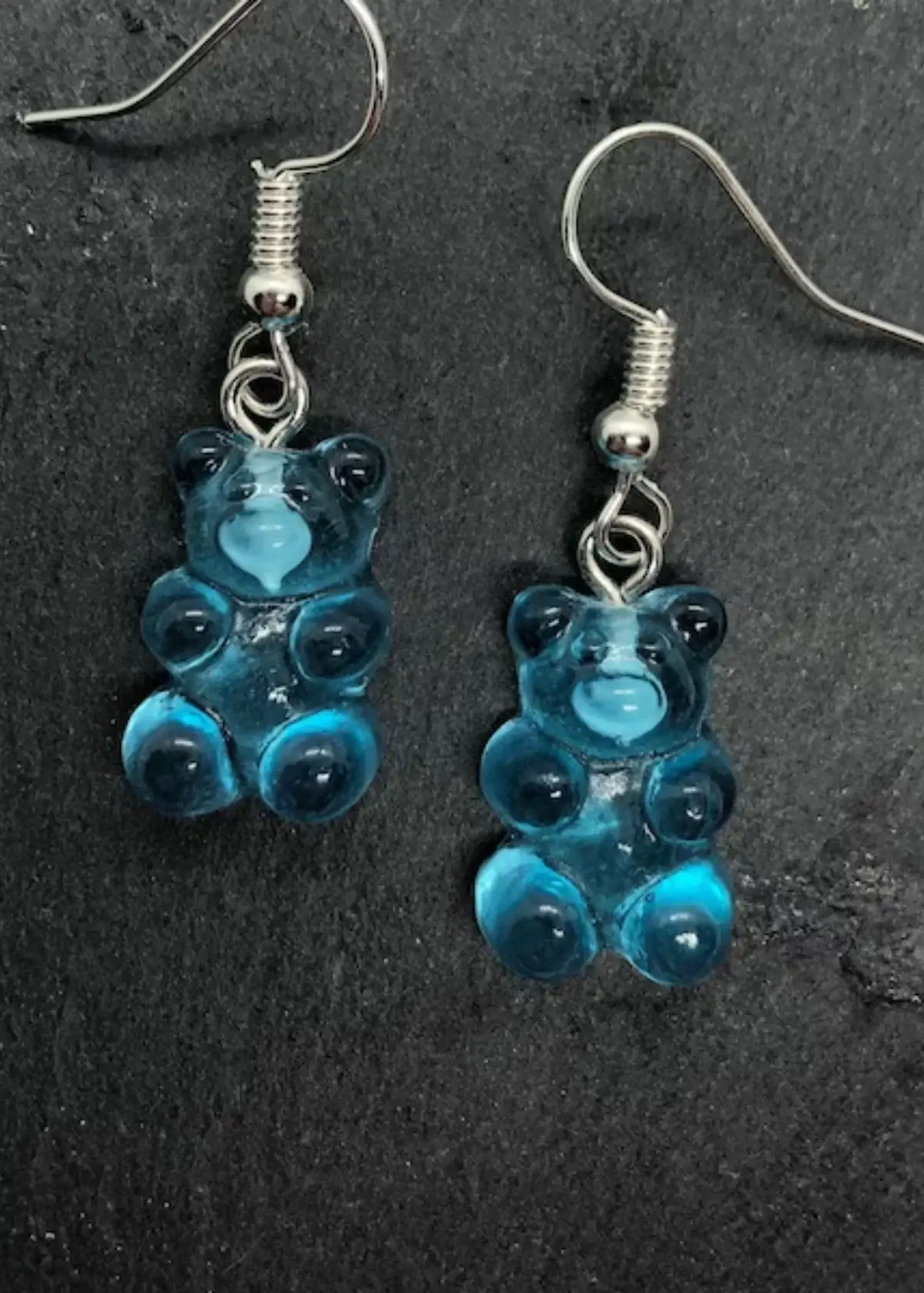 What materials are used to make gummy bear earrings?